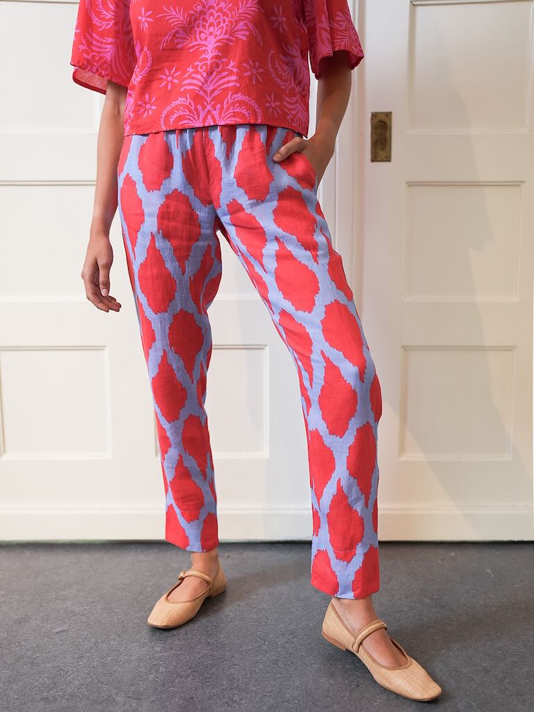 Amber Hose Rot - Nimo with Love: Leinen, iKat rot, schmaler Schnitt