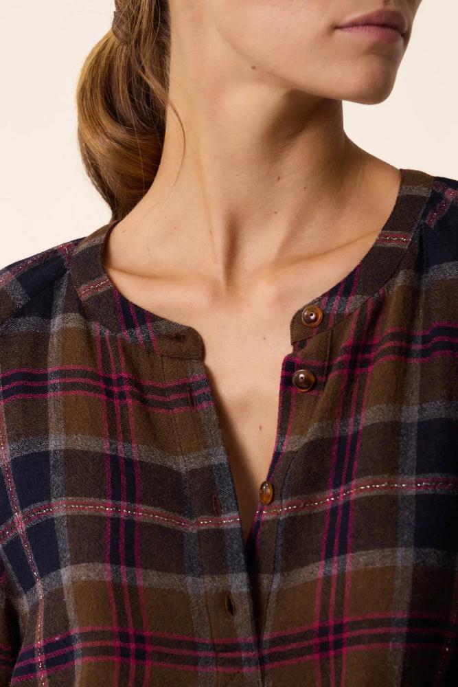 Bluse Tomi 1 - Des Petits Hauts: Karos, Langarm, Knopfleiste, Manschetten