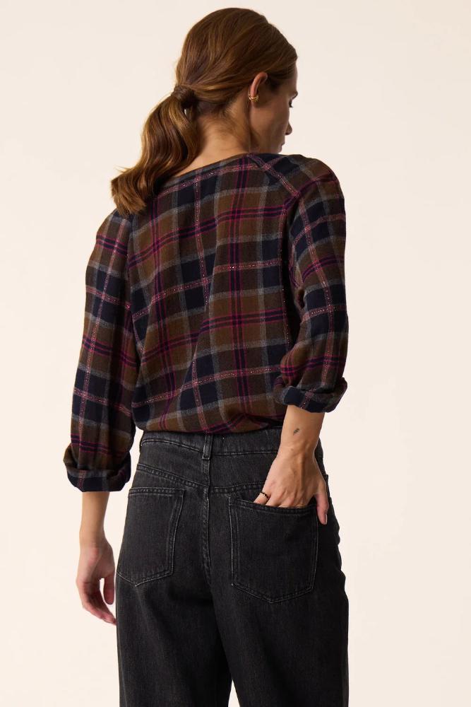 Bluse Tomi 3 - Des Petits Hauts: Karos, Langarm, Knopfleiste, Manschetten