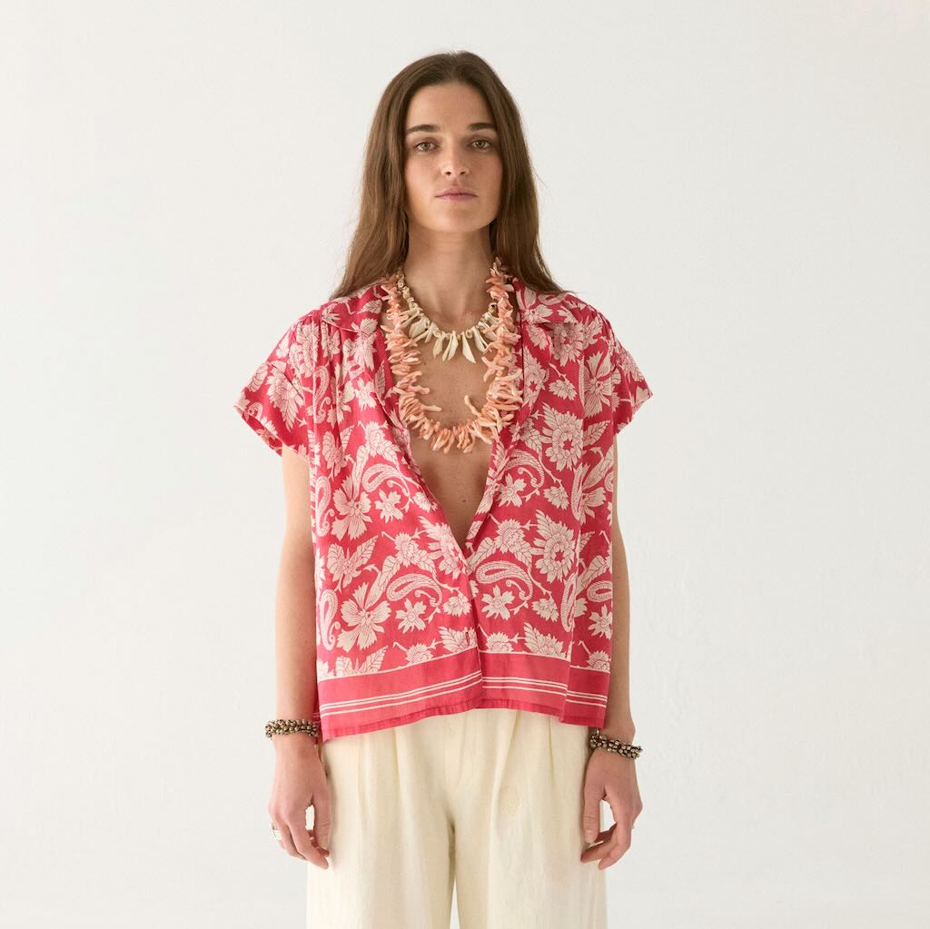 Bobby Bluse Tabasco - Maison Hotel: Baumwolle, Kurzarm, Blumen
