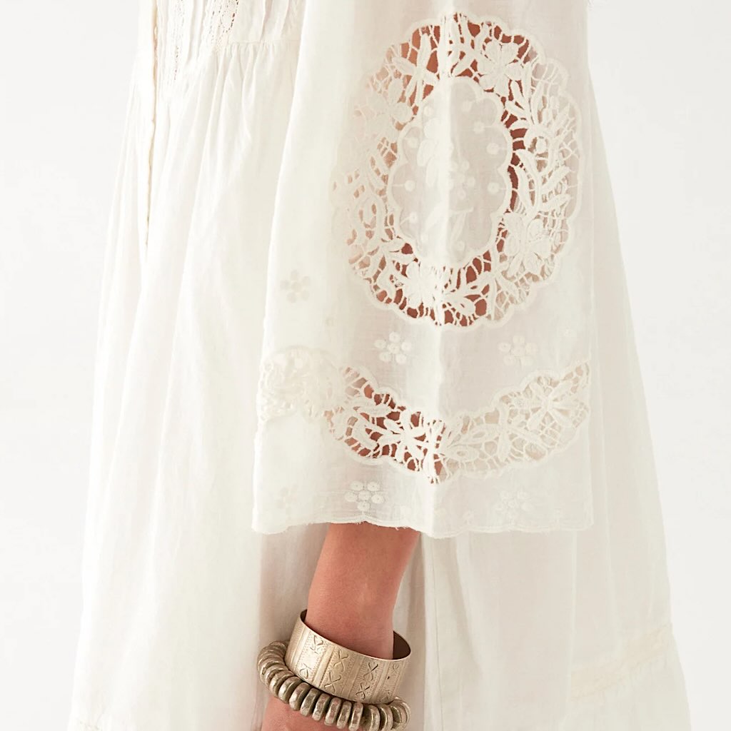 Clementine Kleid 5 - Maison Hotel: Baumwolle, Spitze, Mini, Ärmel