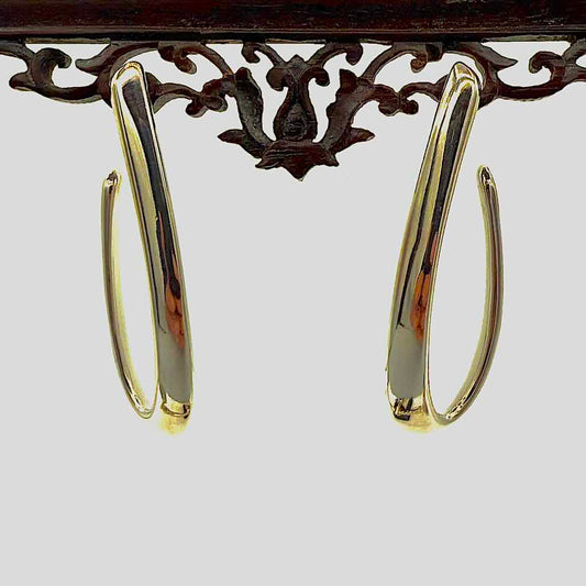 Gold Loops 1 - Mojo Goldene Ohrringe: Ohrstecker, Schlaufenform, hohl geformt