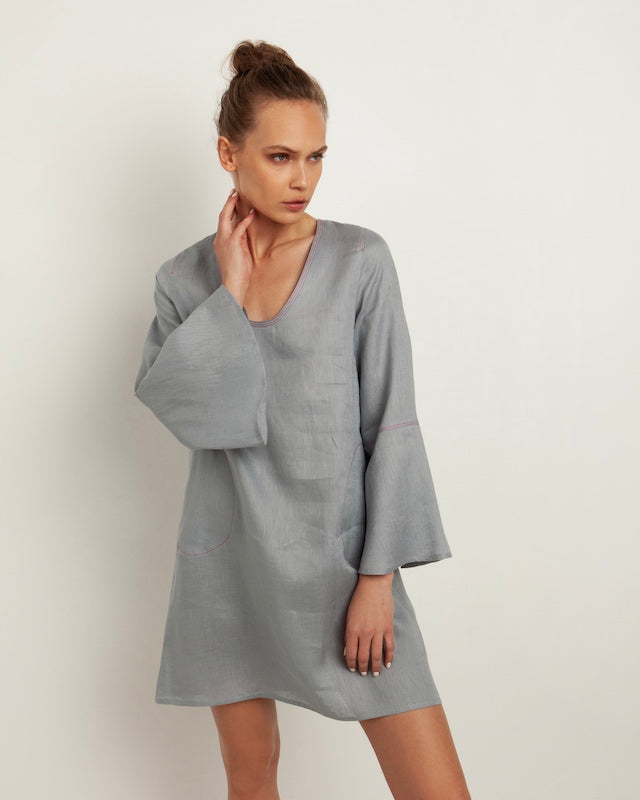 Linen dress gray