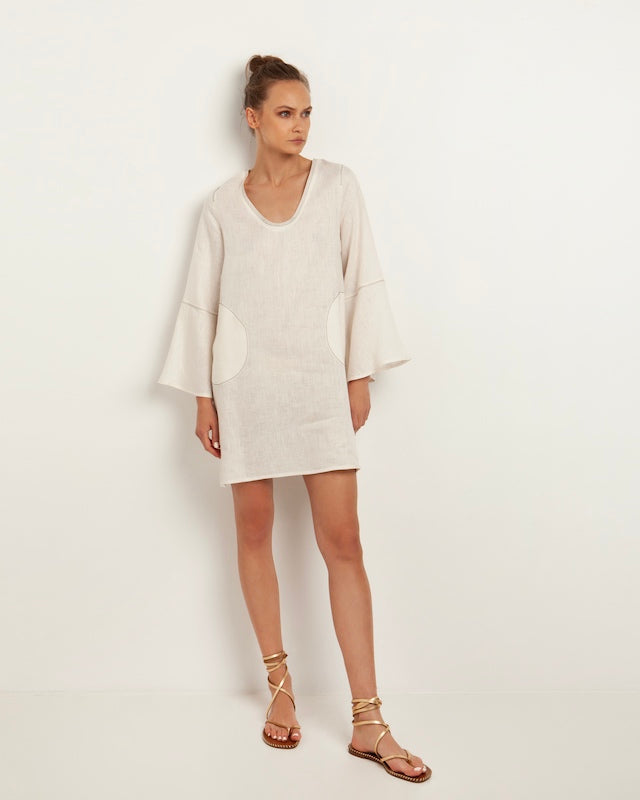Linen Dress natural - Kori MojoUniques Linen Dress natural - Kori MojoUniques