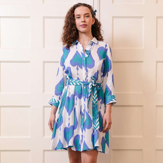 Pear Kleid iKat Petrol - Nimo with Love: Minkleid, Leinen, Hemdkragen