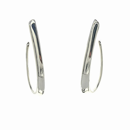 Silber Loops - Mojo Silber Ohrringe: Schlaufenform, hohlgeformt, Ohrstecker