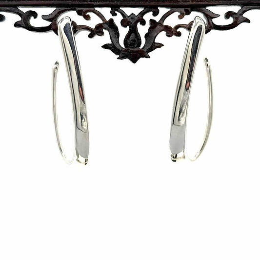 Silber Loops 0 - Mojo Silber Ohrringe: Schlaufenform, hohlgeformt, Ohrstecker