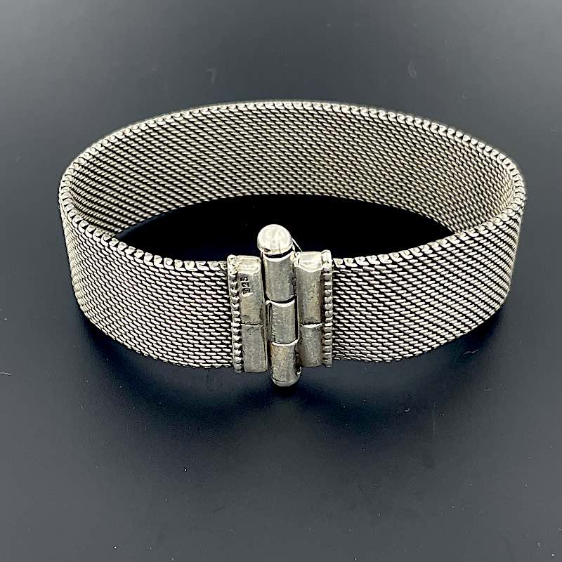 Webband 1 - Mojo Silber Armband: Silber gewoben, Bolzenverschluss