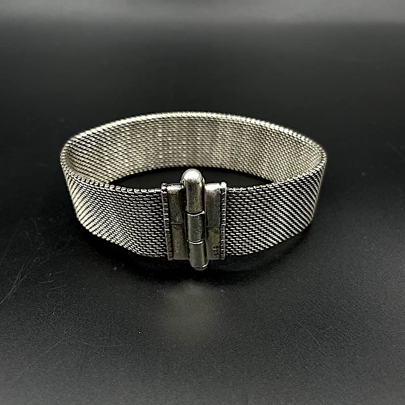 Webband 2 - Mojo Silber Armband: Silber gewoben, Bolzenverschluss