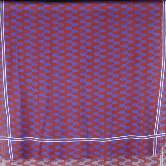 Ahmaddy Baumwollschal beere violett , Wave Muster Schal in voller Länge