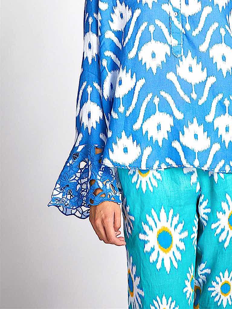 Broom Bluse iKat c - Nimo with Love: Leinen, Tunika Schnitt, 2 iKat Muster