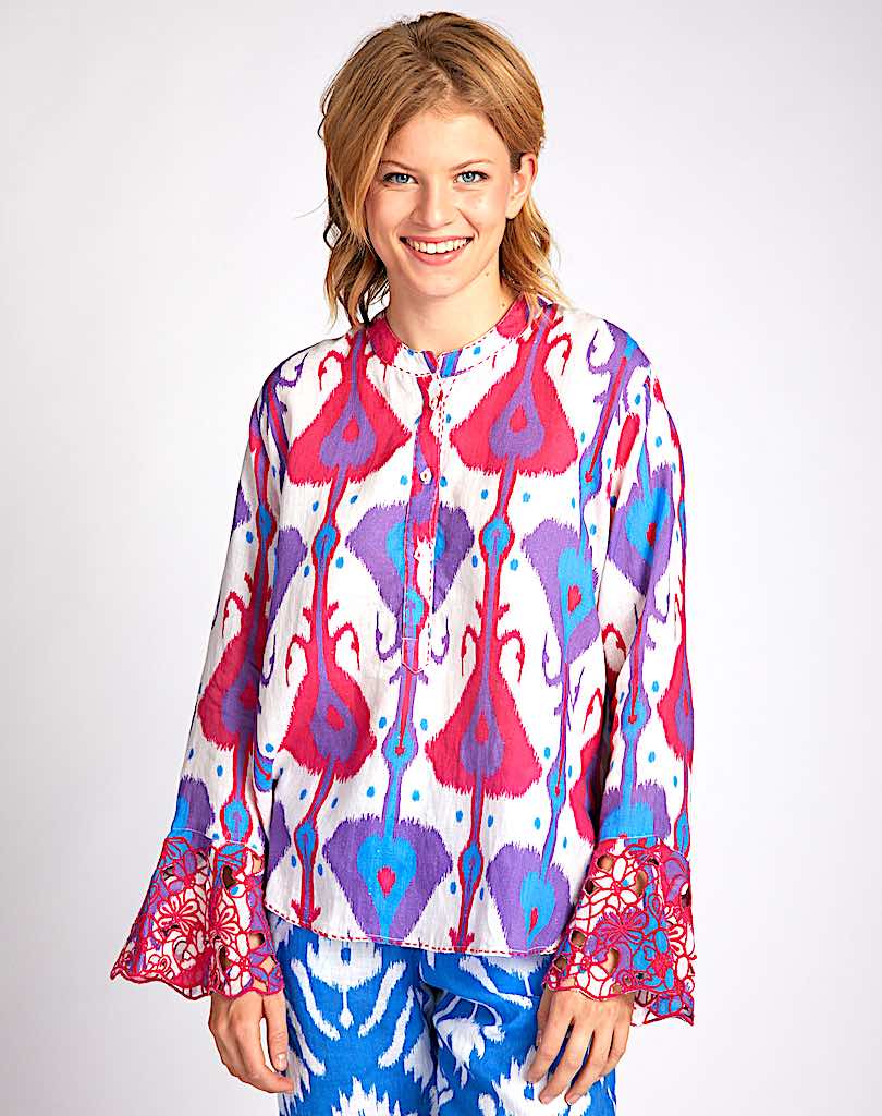 Broom Bluse iKat p - Nimo with Love: Leinen, Tunika Schnitt, 2 iKat Muster