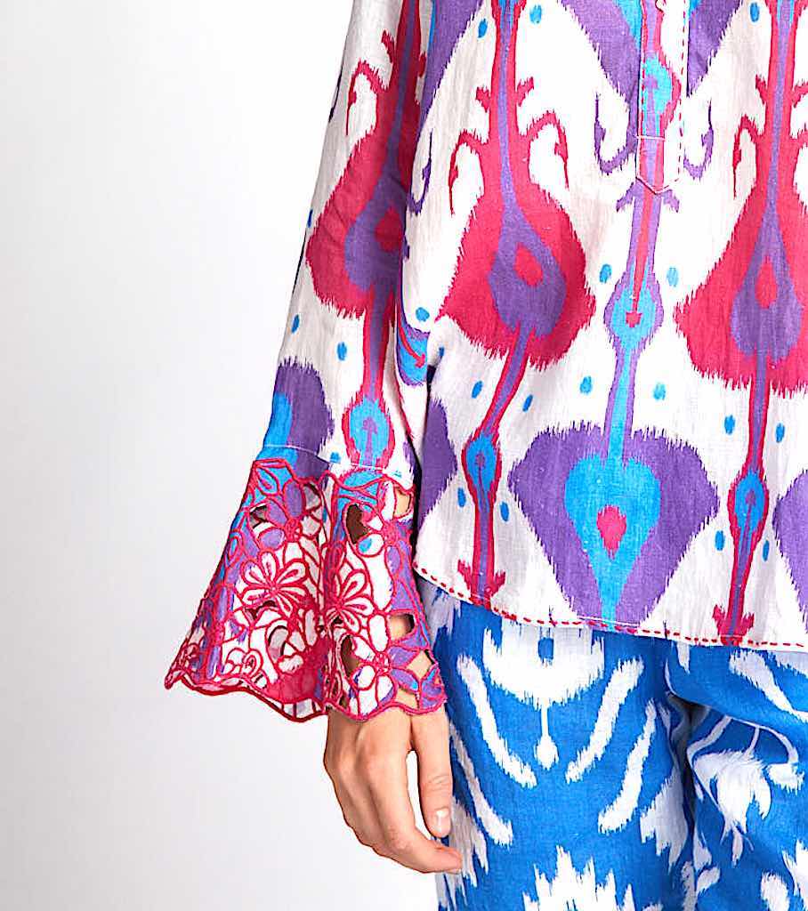 Broom Bluse iKat pc - Nimo with Love: Leinen, Tunika Schnitt, 2 iKat Muster