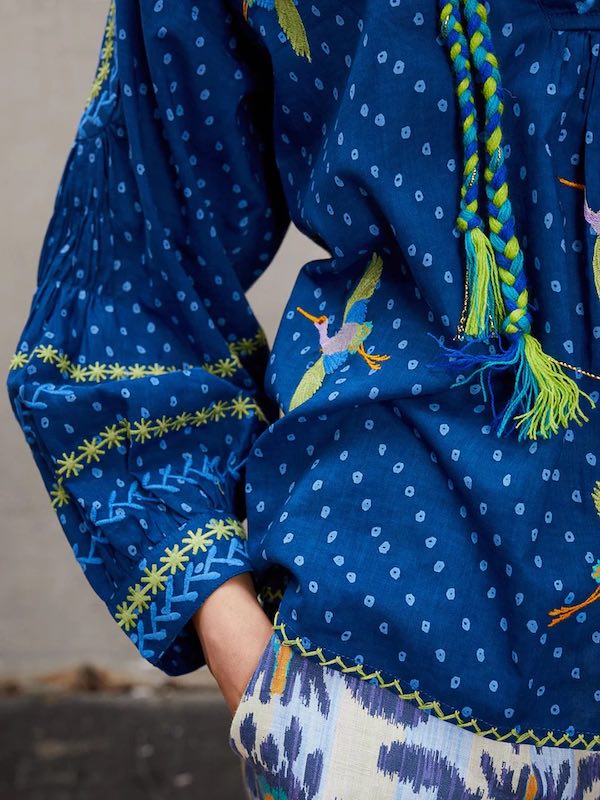 MagnoliaBlusedotty d-NimowithLove: Leinen, Blau, Stickerei