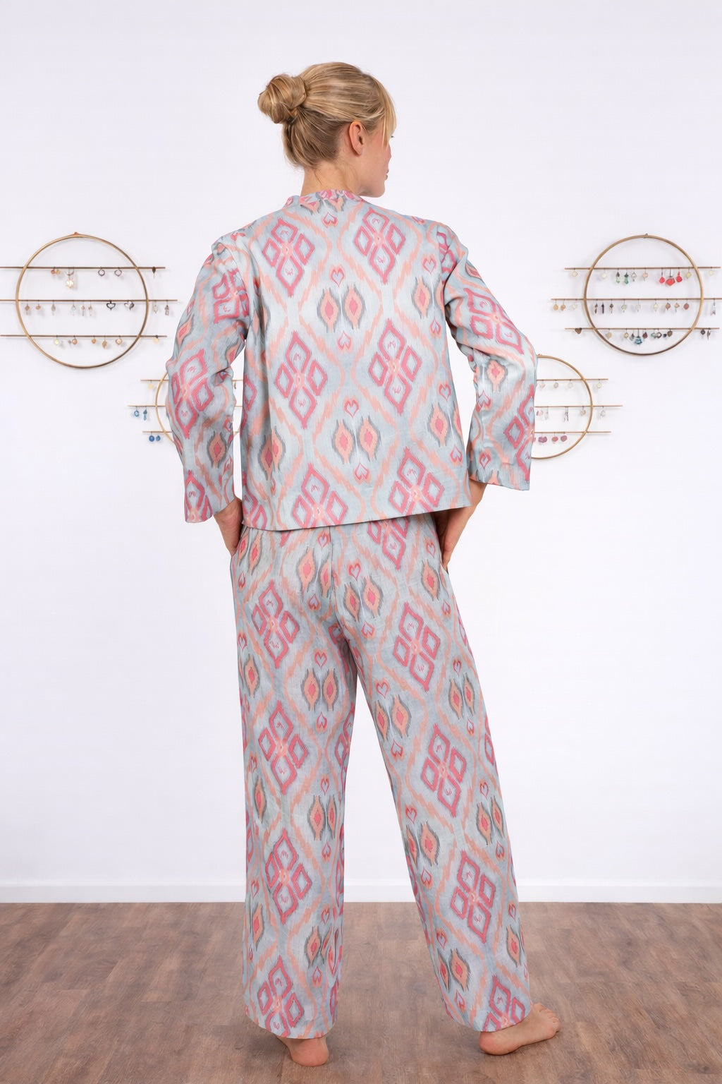 Comfrey Jacke in Sorbet mit grafischem Allover-Muster und lässig-elegantem Boho Charakter