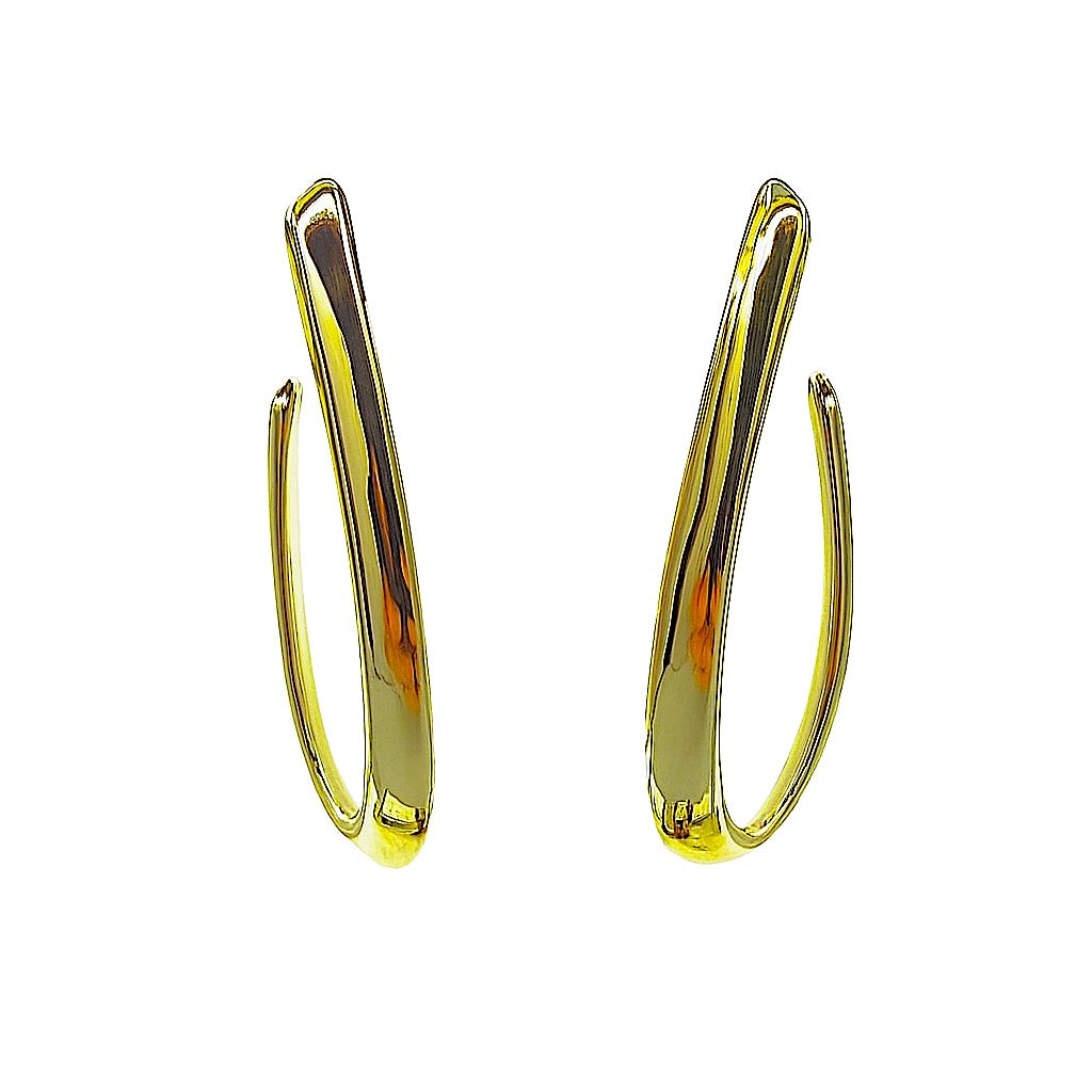 Gold Loops - Mojo Goldene Ohrringe: Ohrstecker, Schlaufenform, hohl geformt
