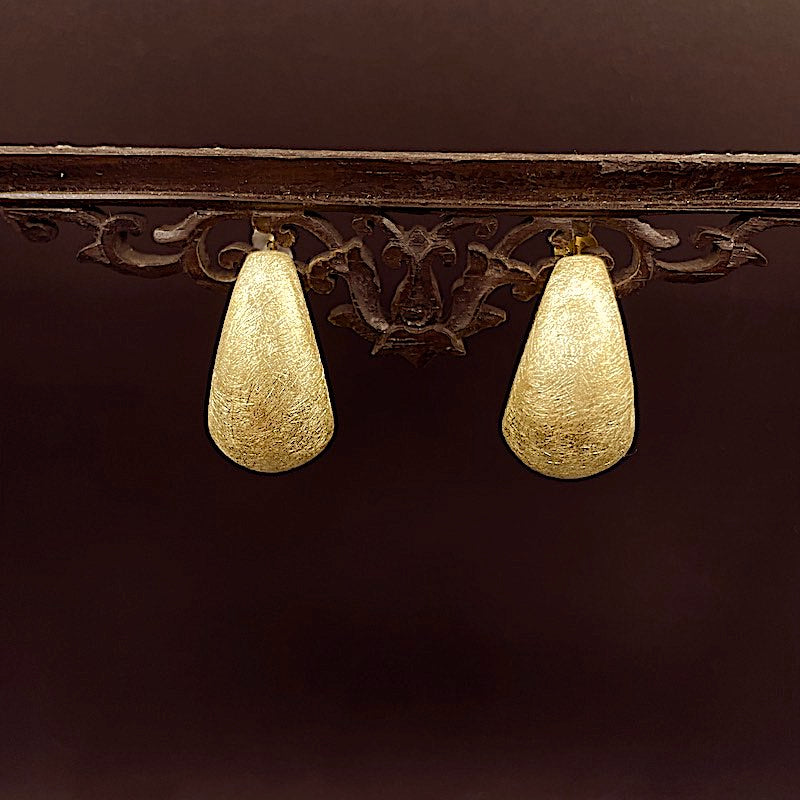 KorbCreole 2 - Mojo Goldene Ohrringe: Ohrstecker, Silber vergoldet, mattiert
