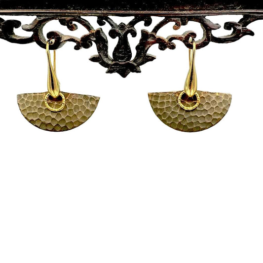 Messing Fächer 3 - Mojo Goldene Ohrringe: Ohrhaken, Messingelemente