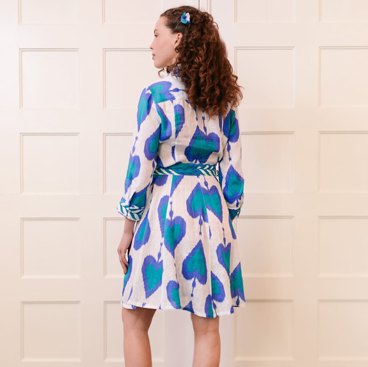 Pear Kleid iKat Petrol 3 - Nimo with Love: Minkleid, Leinen, Hemdkragen