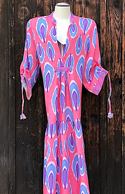 Kleid pi2 Nimo: Leinen, Stehkragen, Bordüren