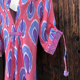 Catmint pid2 Nimo: Leinenkleid, Stehkragen, Bordüren