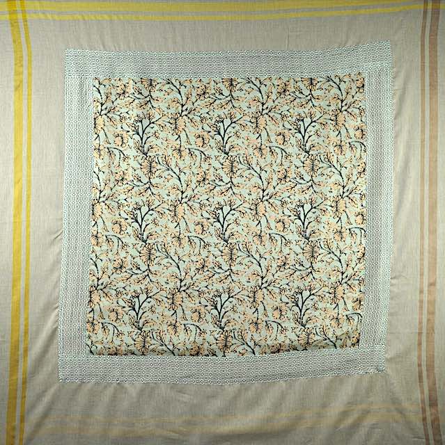 Creeper - Ahmaddy Schals: Blumen Beige, Seide, Wolle, Modal
