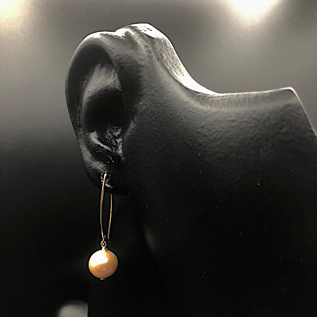Perlenhänger0 - Vergoldete Ohrringe Süßwasserperle, Haken